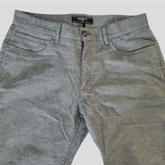 Mens Heather Grey Cotton Trouser Dress Pants- Size 30 Waist - Picture 4 of 8